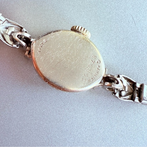 Vintage Lady Hamilton 14k White Gold Diamond 17 Jewels Watch Barn Yard F… - Picture 5 of 13
